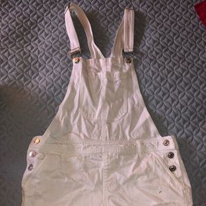 White shirt overalls